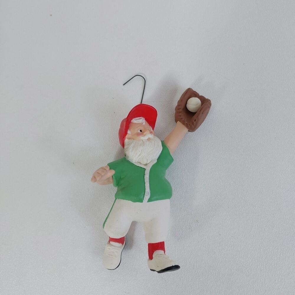 Hallmarkโ 1990 Perfect Pitch Baseball Santa Ornament